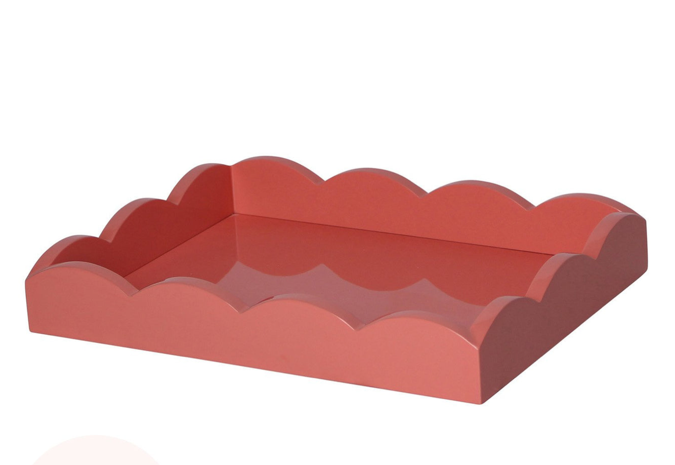 Coral Pink Small Lacquered Scallop Tray