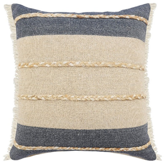 20" Pillow in Natural/Navy