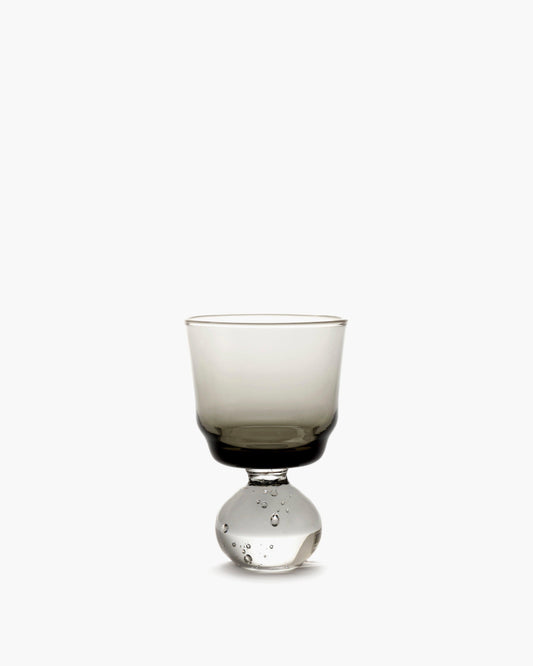 Eternal Snow Stem Glass in Smoky Gray, Small Set of 4