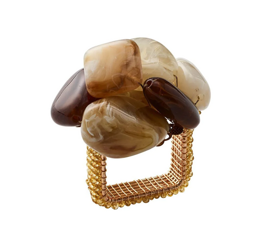 Sea Stone Napkin Ring in Beige