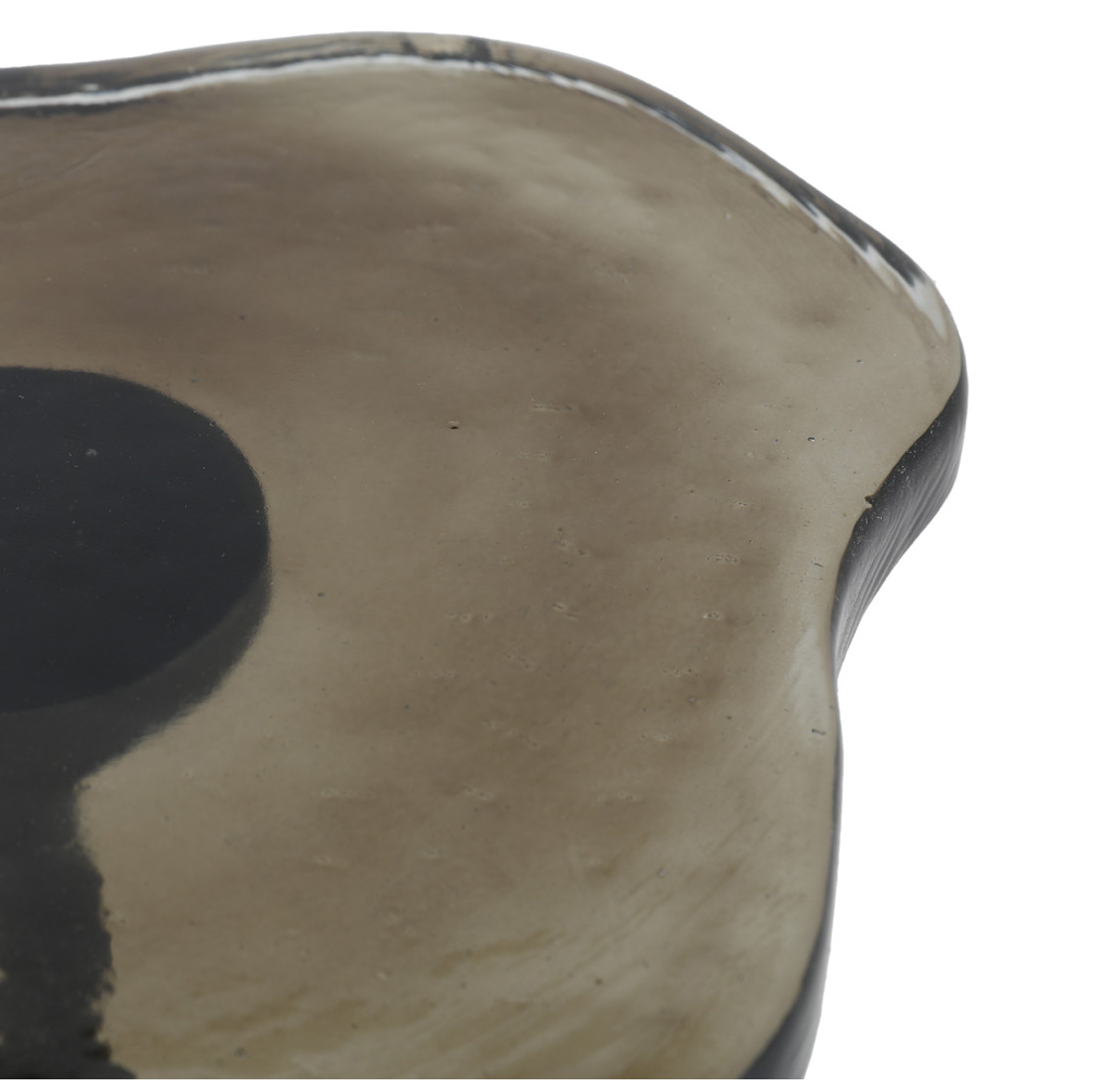 Organic Glass and Iron Accent Table - Bronze
