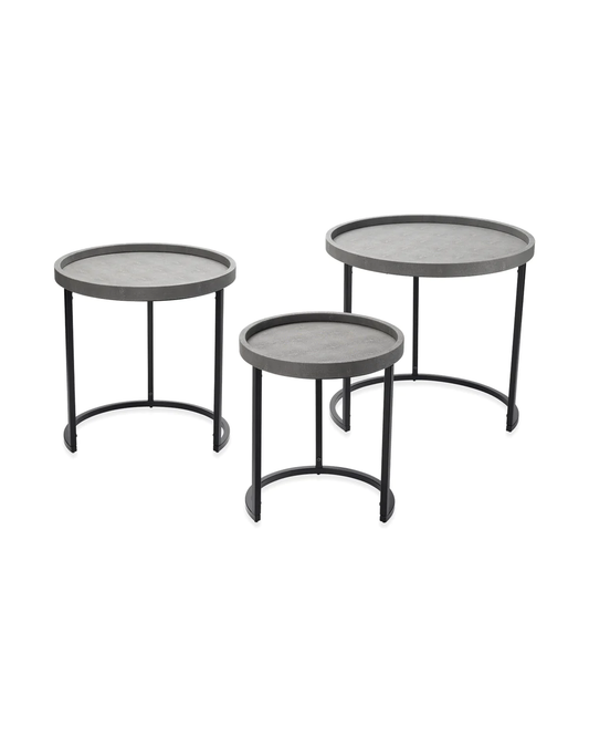 Maddox Grey Side Tables, Set of 3
