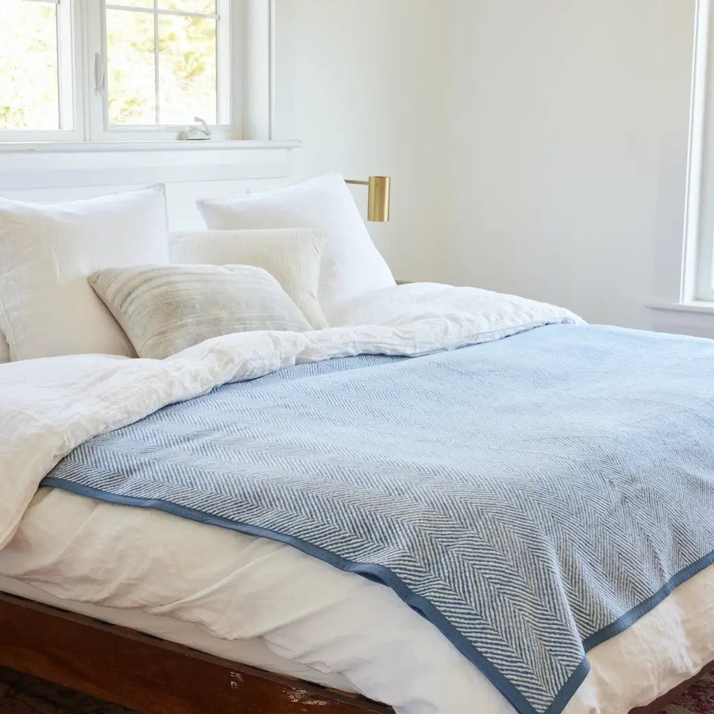 Harborview Family Size Herringbone Blanket, 90" x 90"