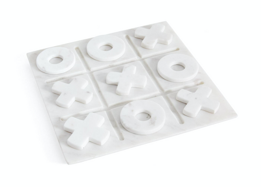White Marble Tic Tac Toe