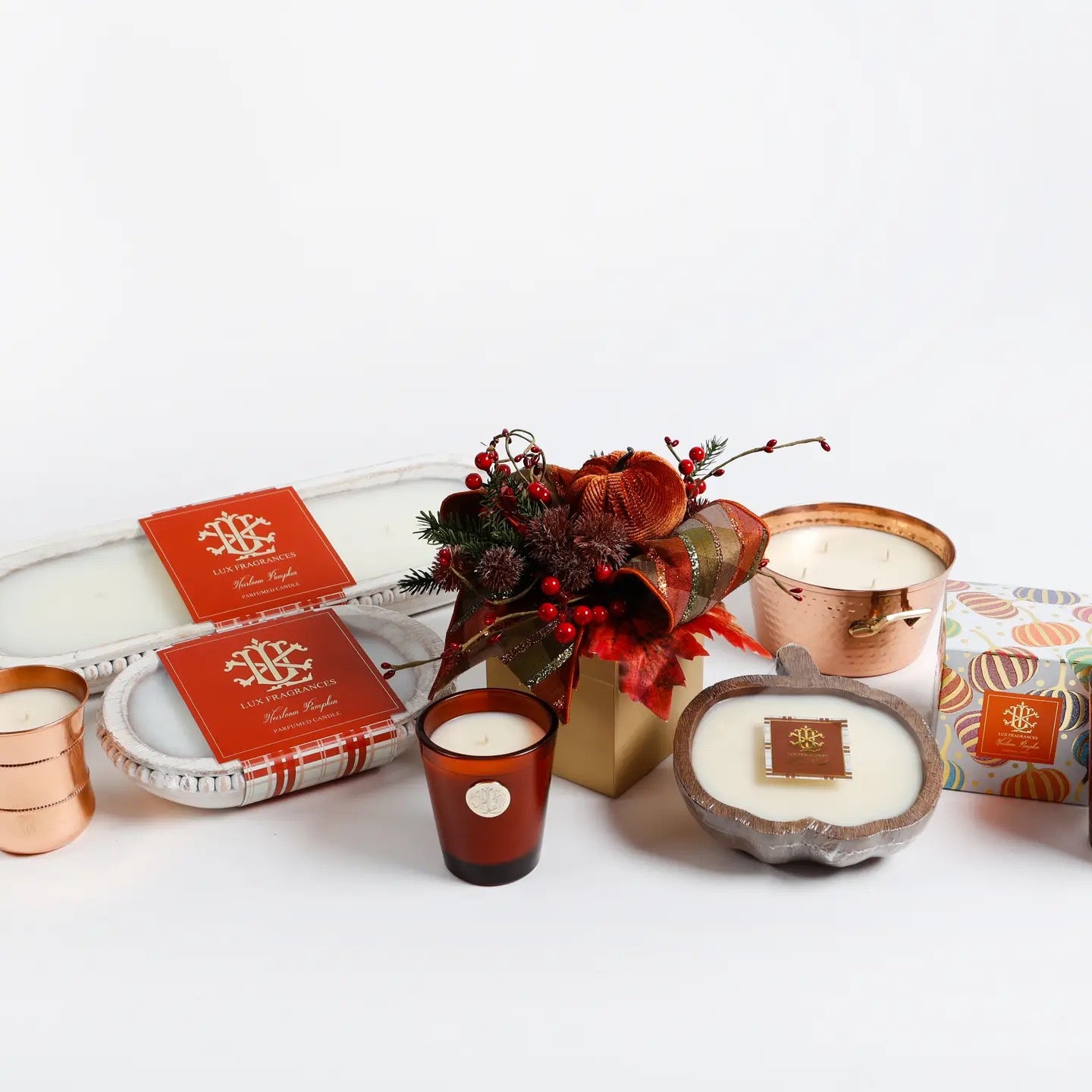 Lux Heirloom Pumpkin Candle 8oz Designer Box - Thumbnail 2