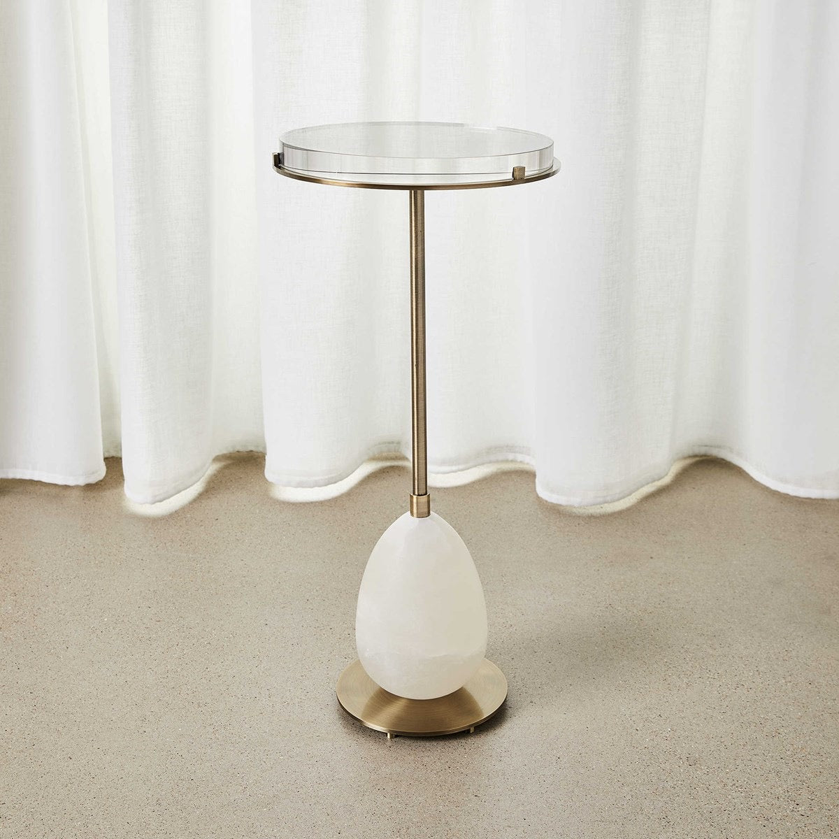 Alabaster Egg Adjustable Accent Table