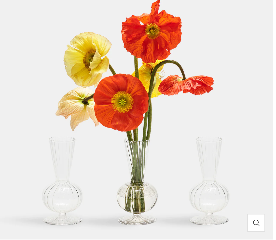 Tess Bud Vase in Clear, Set of 3 in a Box