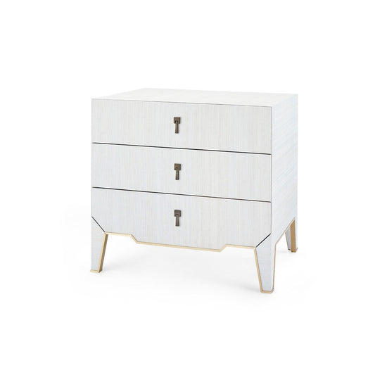 Madeleine 3-Drawer Nightstand, Platinum Shimmer