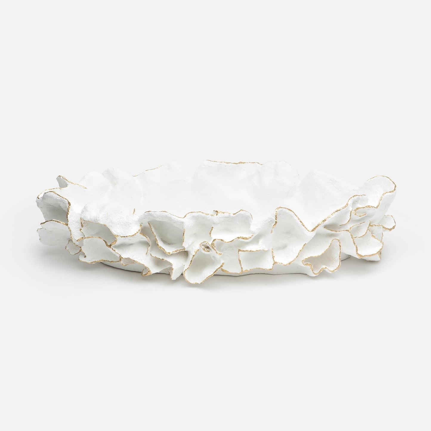 Coco Tray White/Gold Faux Coral 30"