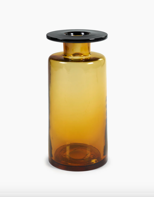 Wind & Fire Vase - Amber/Black Large