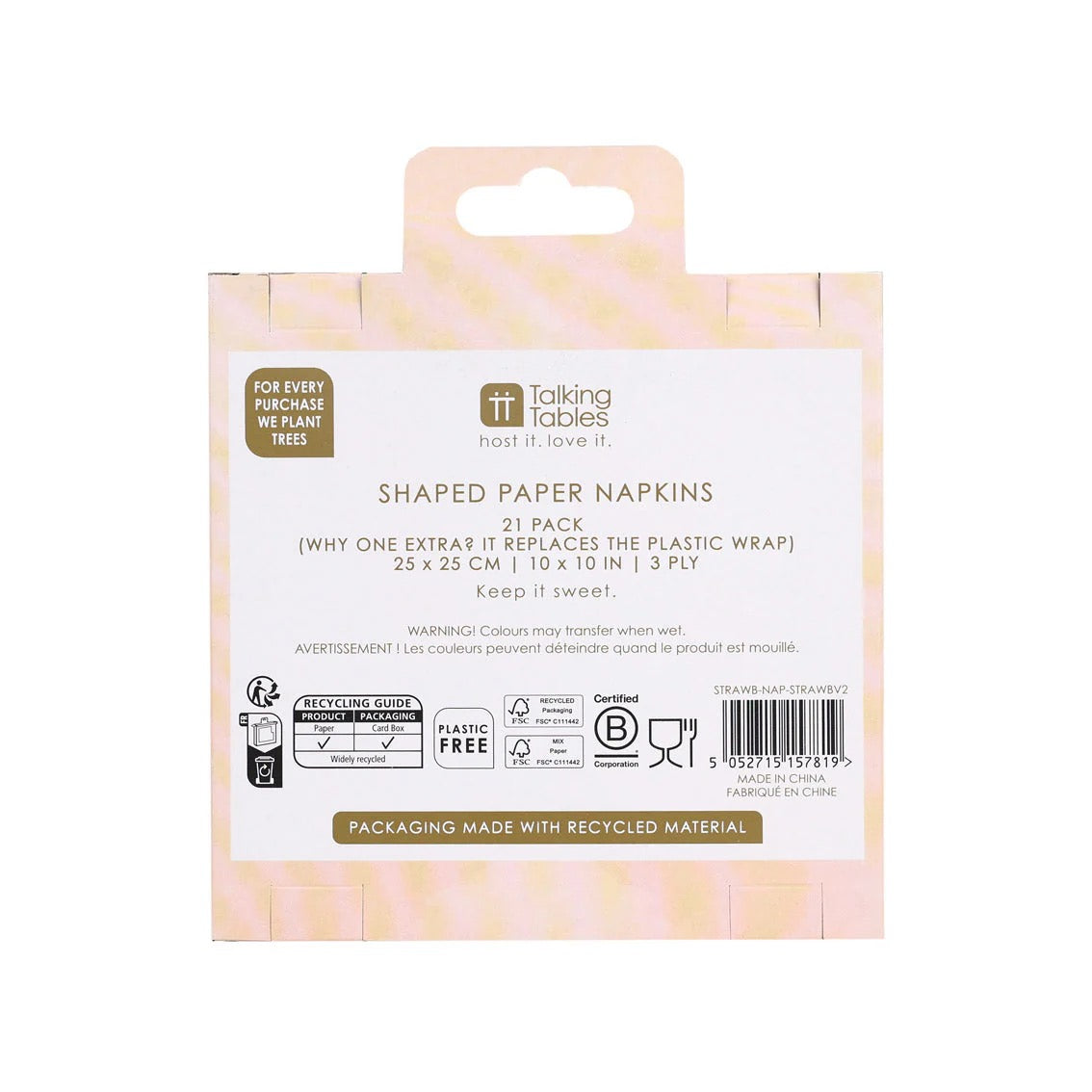 Bon Appetit Strawberry Shaped Paper Napkins