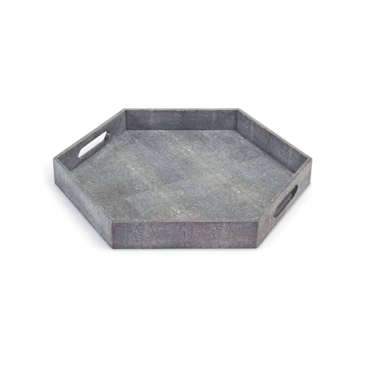 Shagreen Hex Tray / Charcoal