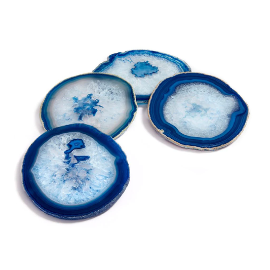 Agate Coasters / Azure, set of 4