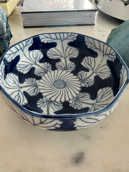Vintage Blue Flower Dish