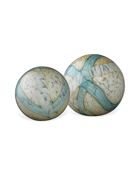 Cosmos Glass Spheres,  Pale Blue Set of 2
