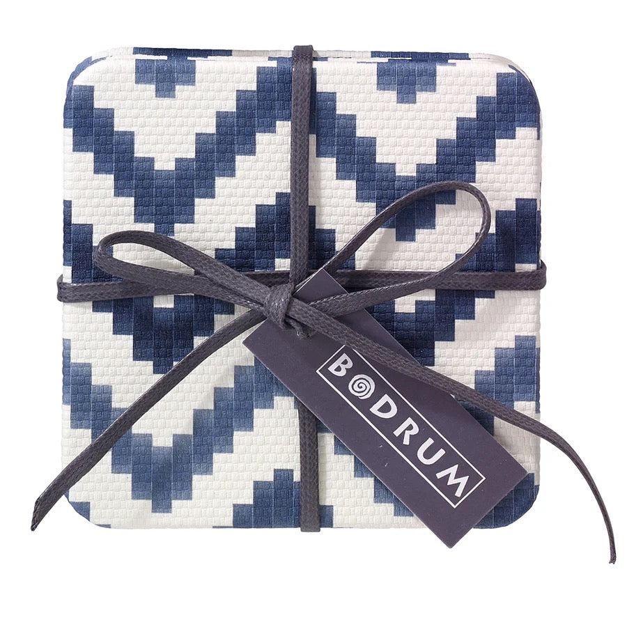 Ripple Navy Square Coaster s/4