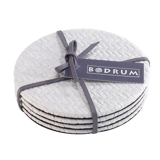 Wicker White Coaster, set of 4