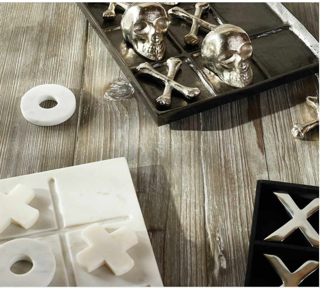 White Marble Tic Tac Toe