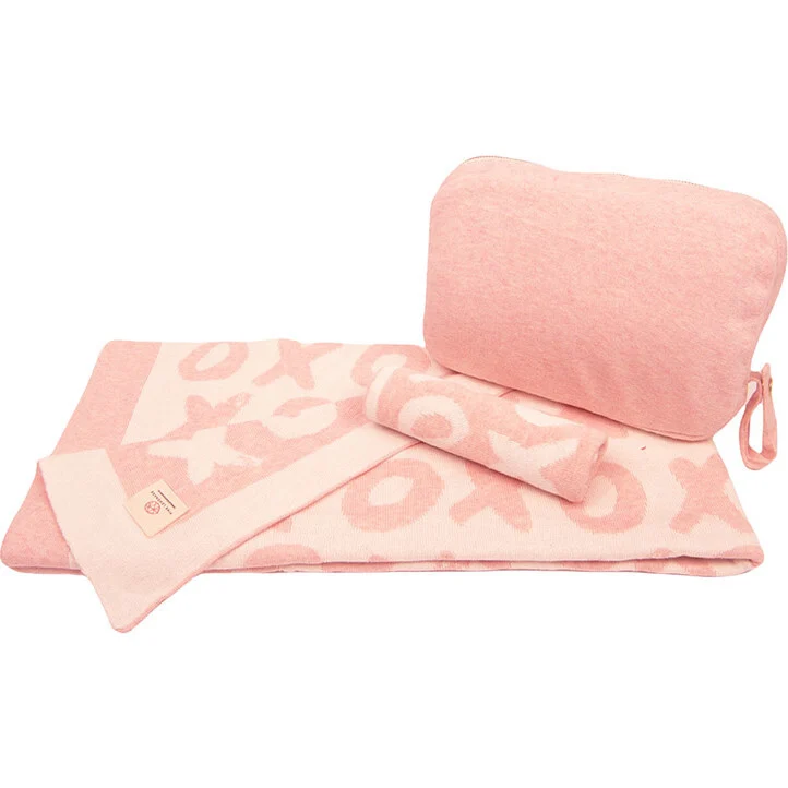 XOXO Pink Baby Blanket Set