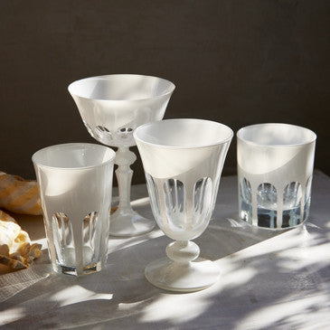 Rialto Glass Martini/Chalk, Set of 2