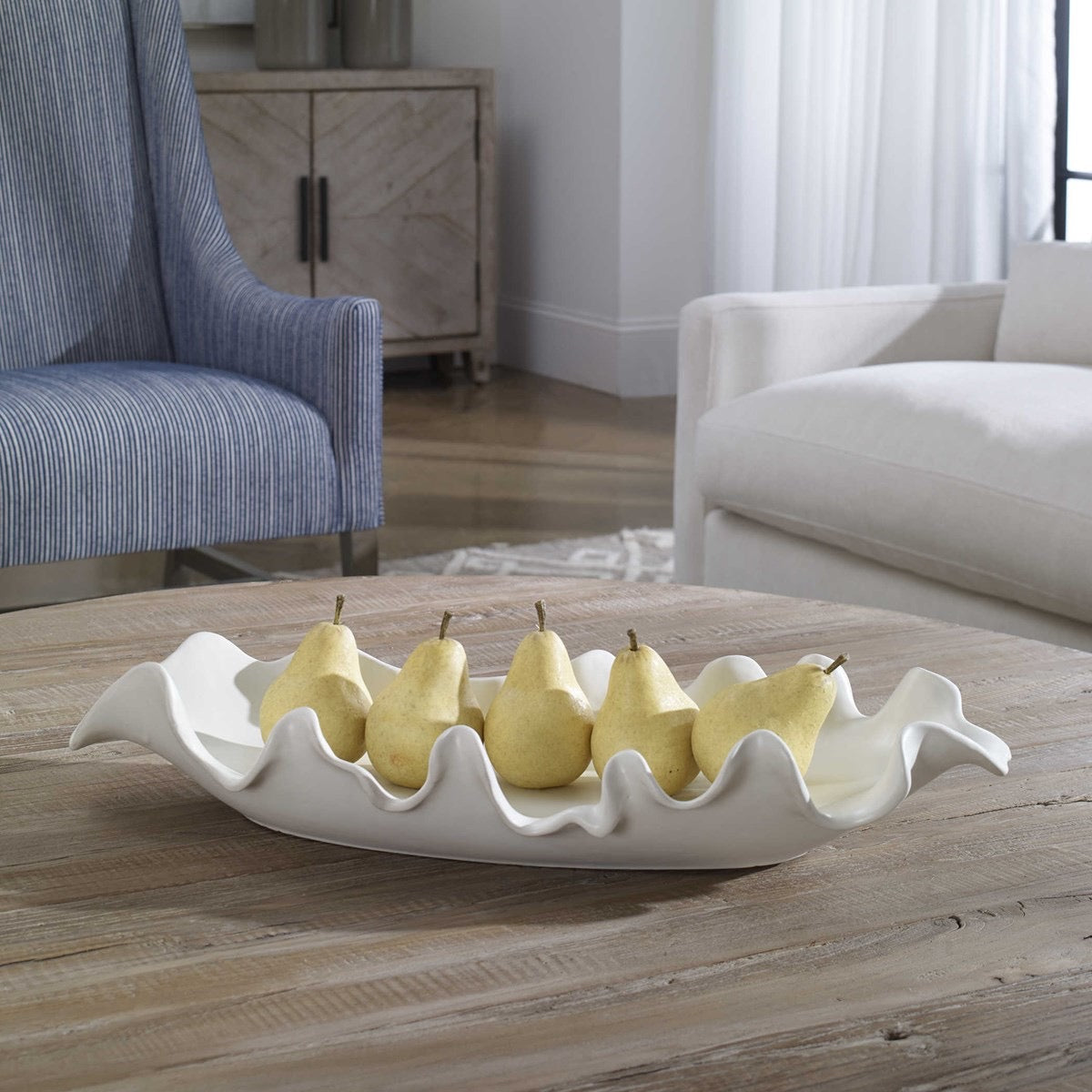 Ruffled Feathers Bowl - White