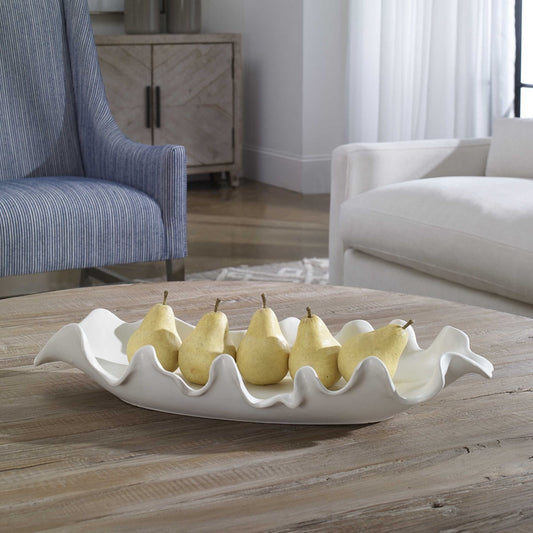 Ruffled Feathers Bowl - White