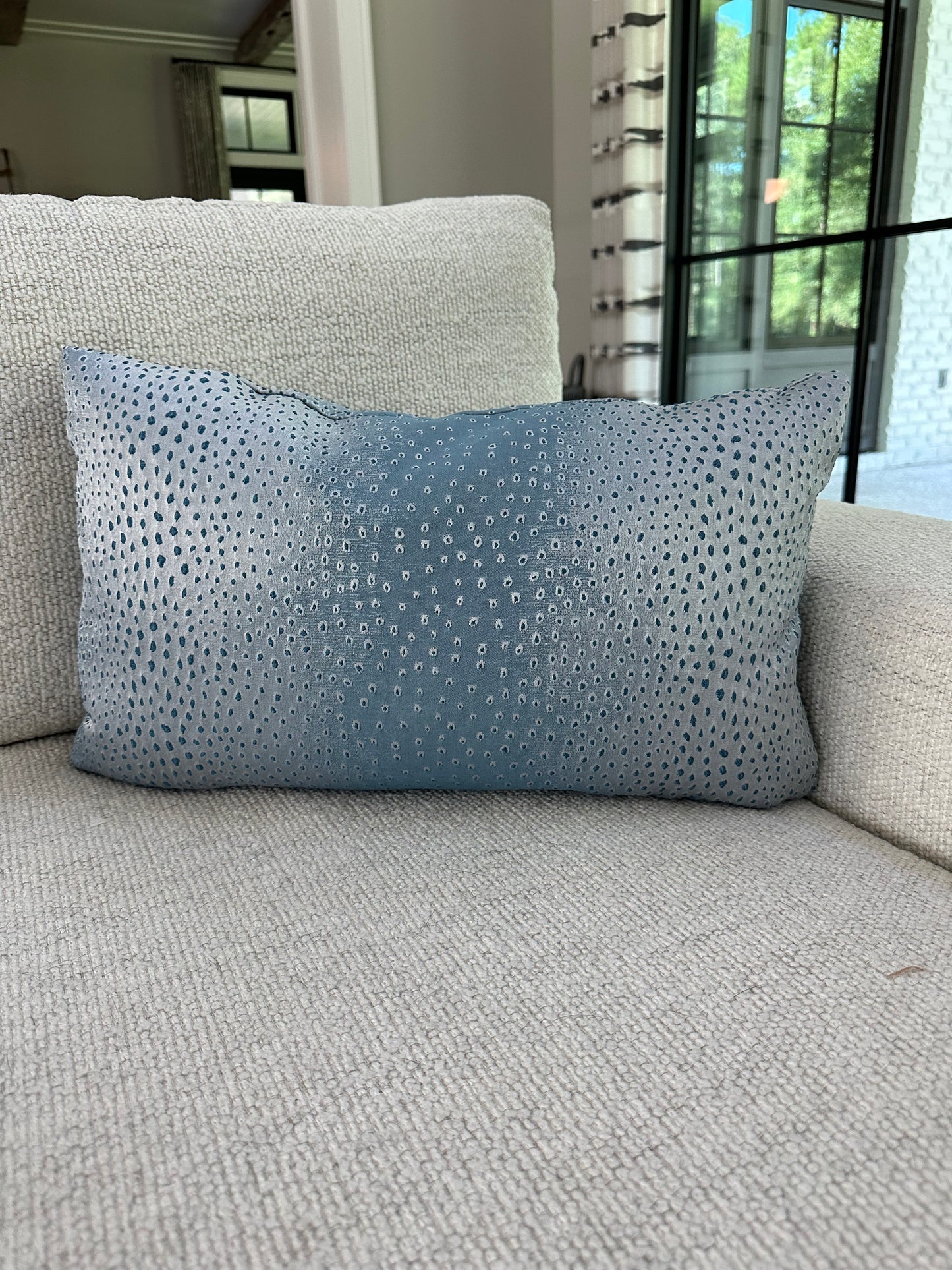 Lounge Lizard Batik Blue Lumbar Pillow