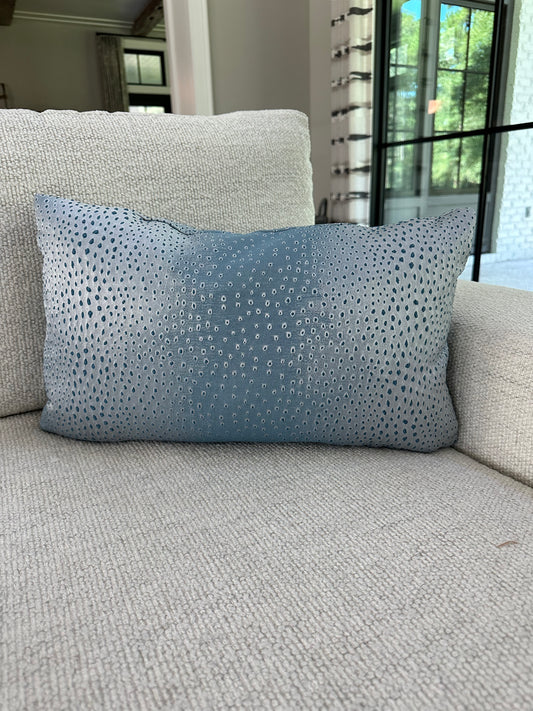 Lounge Lizard Batik Blue Lumbar Pillow