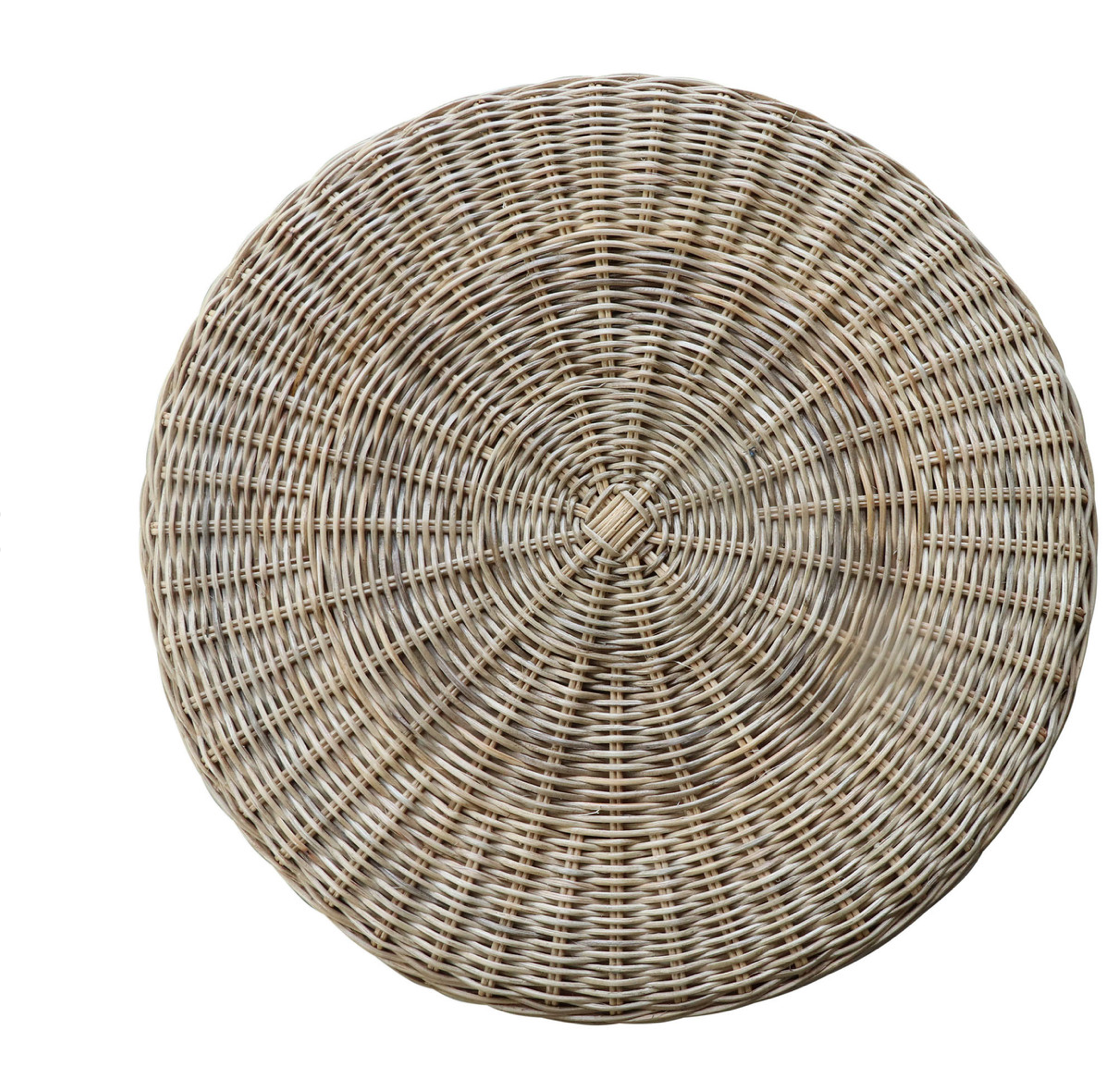 Bonnie Rattan Woven Fabric Illusion Side Table - Thumbnail 2