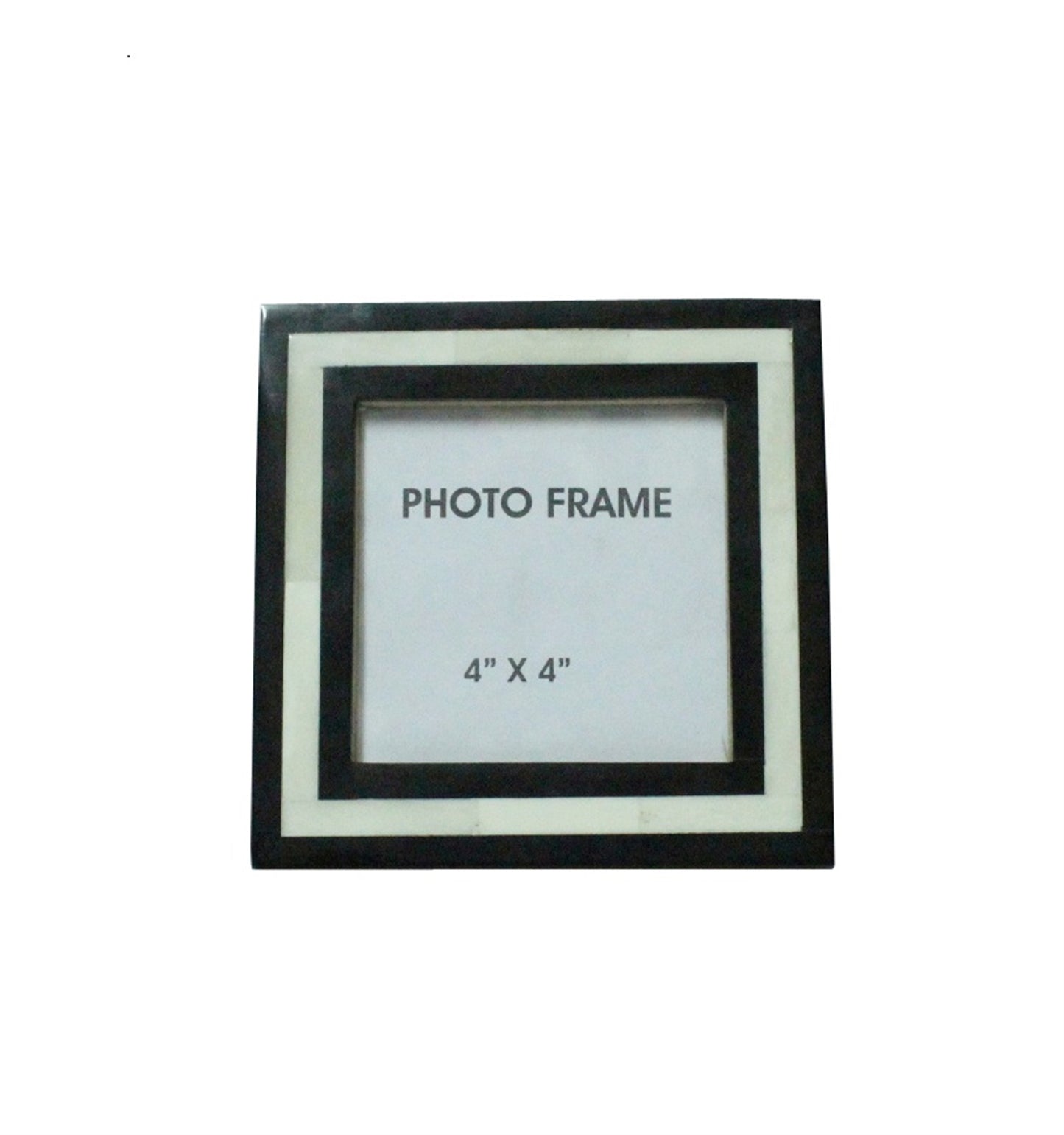 Black & White Picture Frame, 4" x 4"