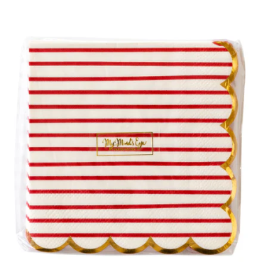 Cocktail Paper Napkin- Stripe Scallop