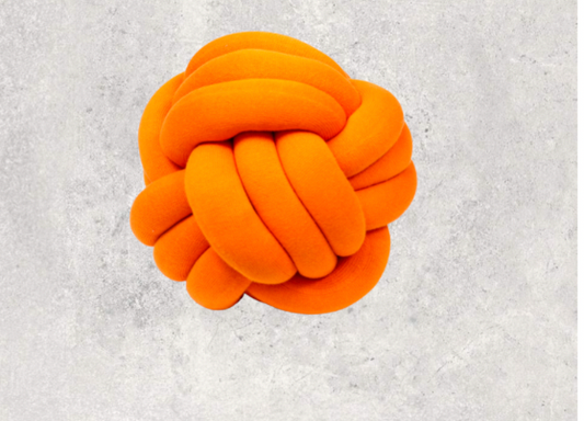 Neon Orange Knot Pillow