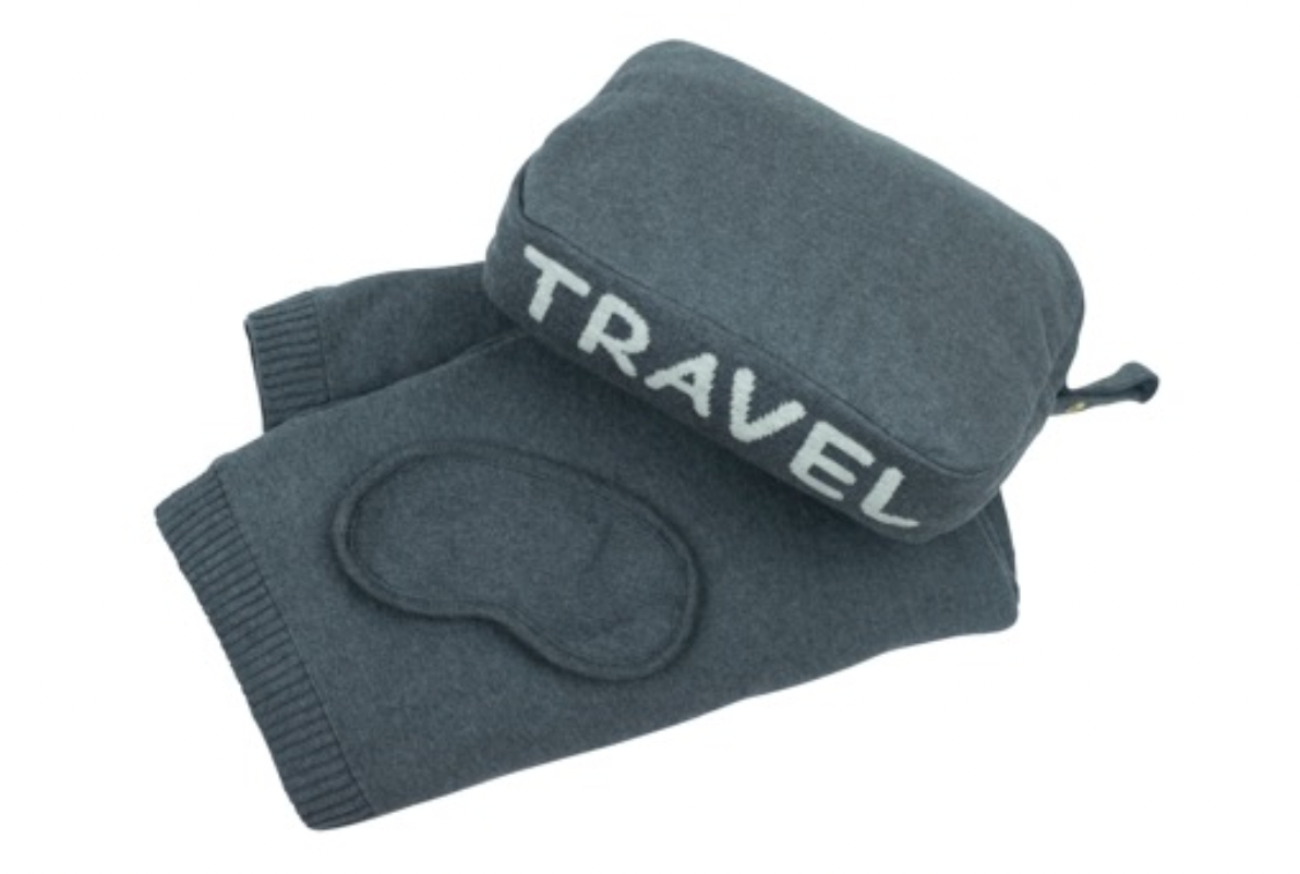 Grey Travel Blanket Set