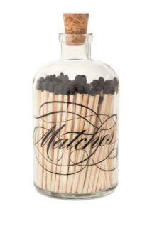 Large Apothecary Match Bottle , Calligraphy