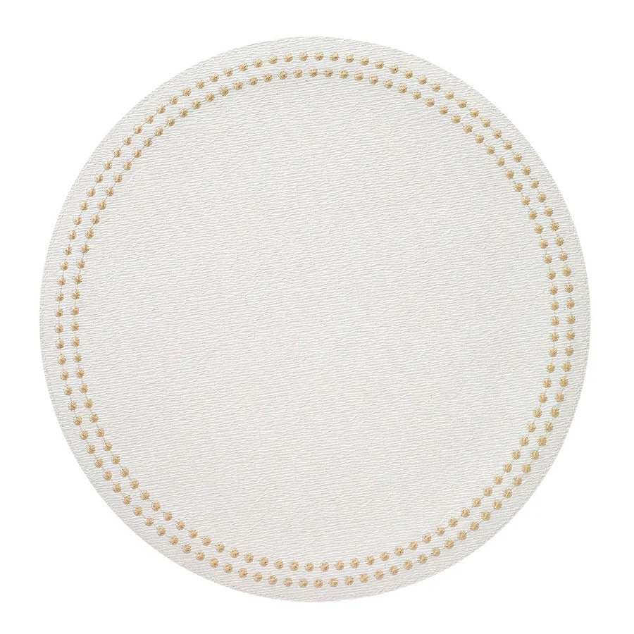 Pearl Easy Care Placemat - Set of 4 - White/Gold