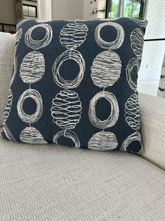 Trajectory Denim Pillow, 20" x 20"