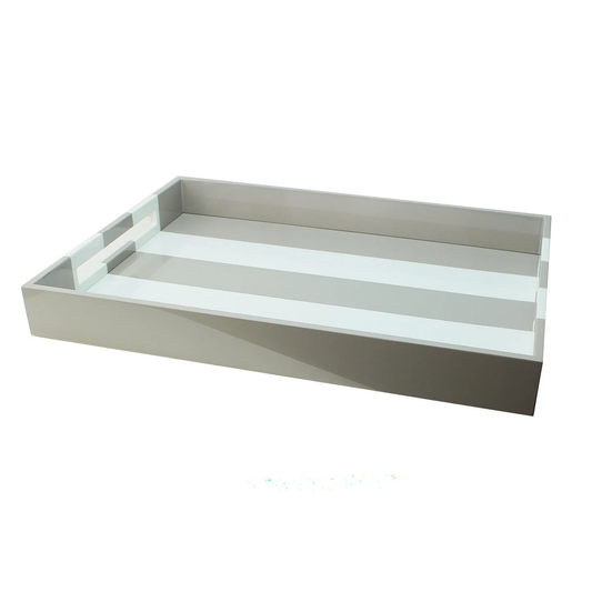 Chiffon Grey Striped Large Tray