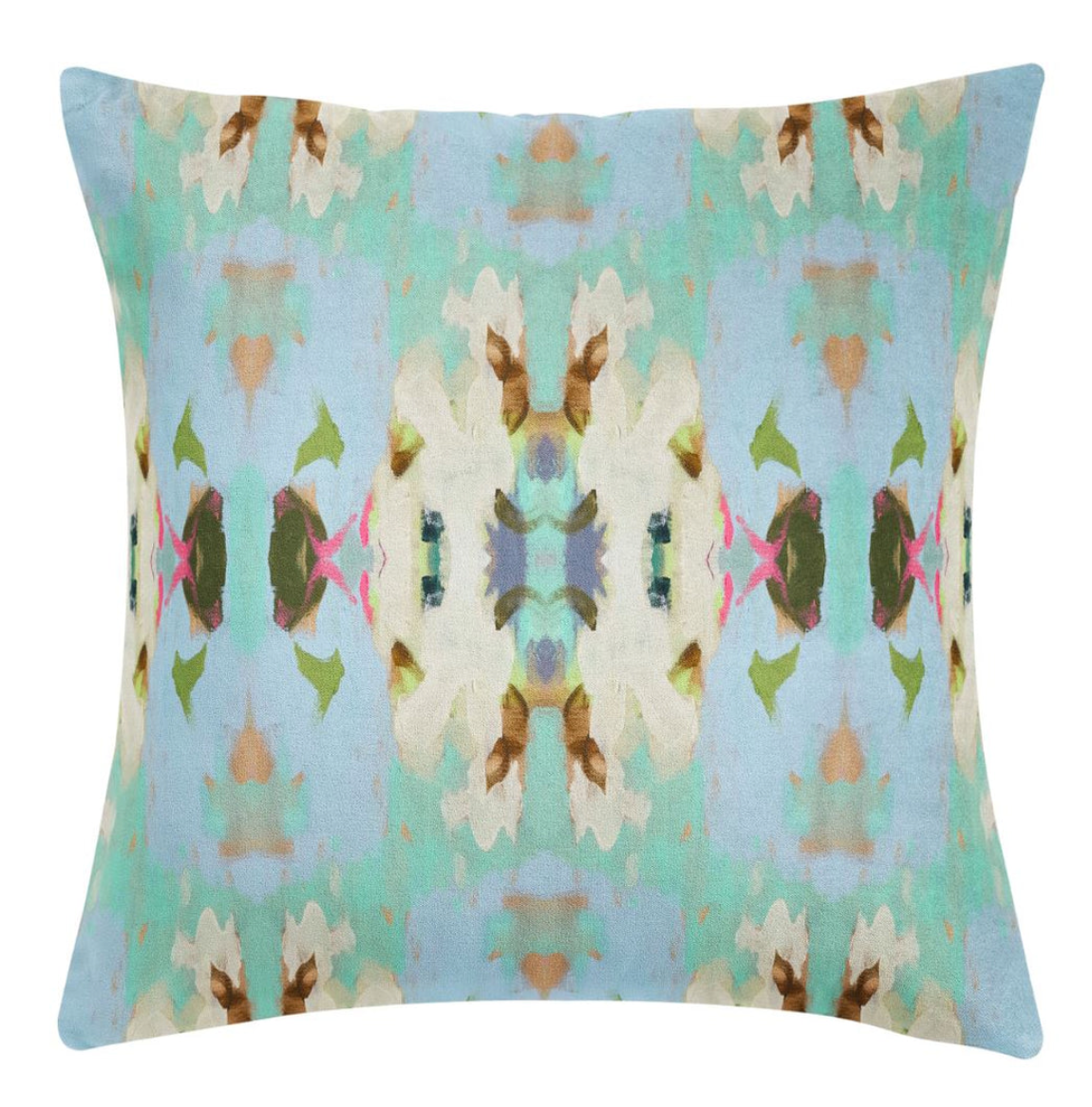 Summer Garden Light Blue Pillow