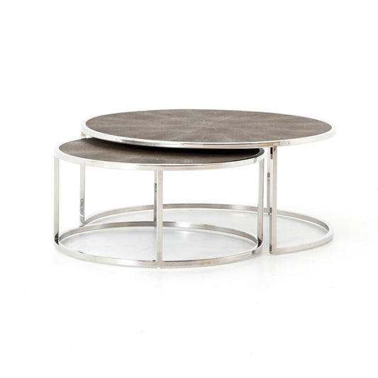 Shagreen Nesting Coffee Table / Stainless