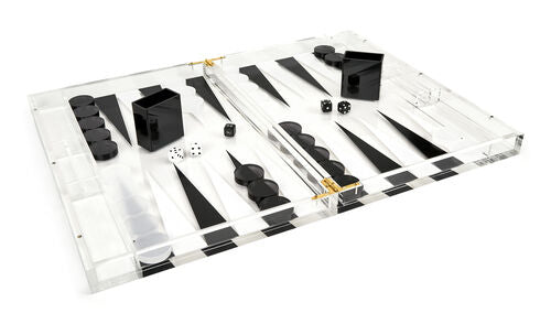 Acrylic Backgammon Set/Black & White
