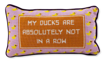 Ducks in a Row Needlepoint Pillow