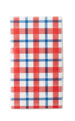 Paper Guest Napkin - Striped Plaid