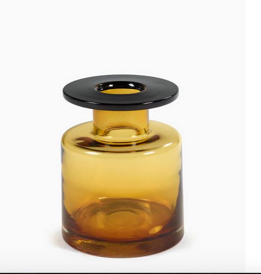 Wind & Fire Vase - Amber/Black Small