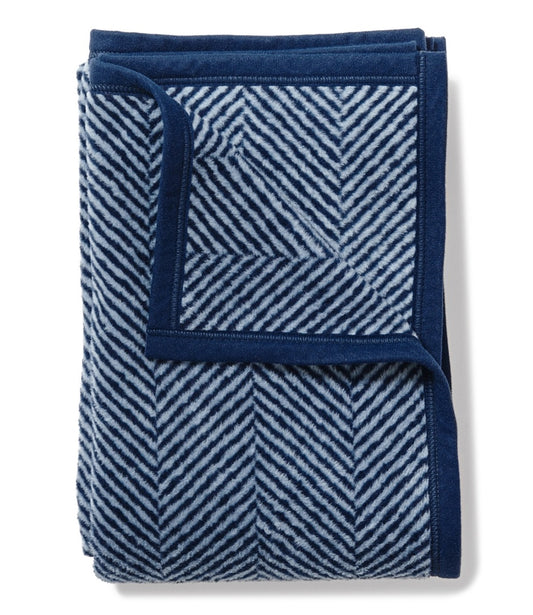 Harborview Midi Navy Herringbone Blanket, 40" x 60"