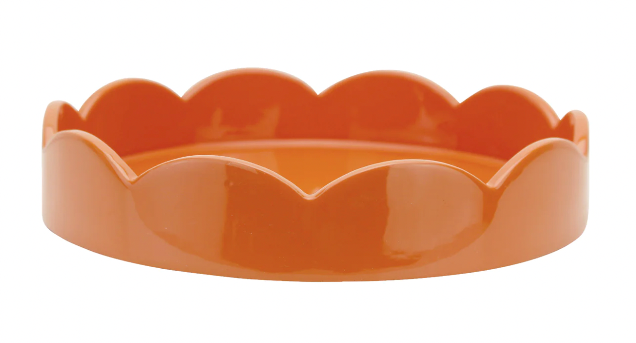 Orange Small Scallop Round Tray