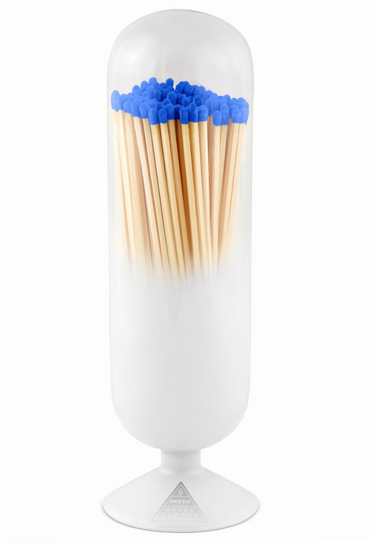 Cloud Fireplace Match Cloche With Blue-Tipped Matches
