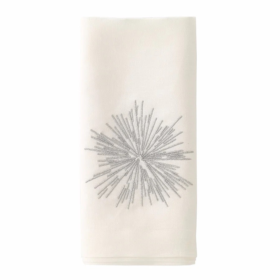 Starburst Silver Embroidered 22" Napkin - set 4