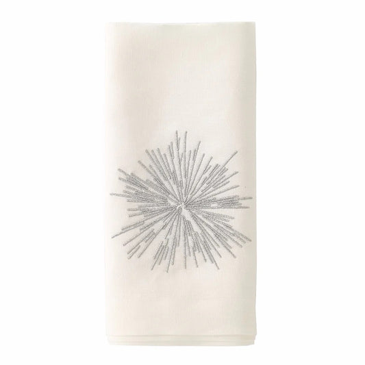 Starburst Silver Embroidered 22" Napkin - Set of 4