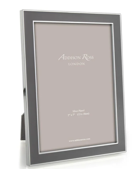 Taupe Enamel & Silver Frame - 4x6