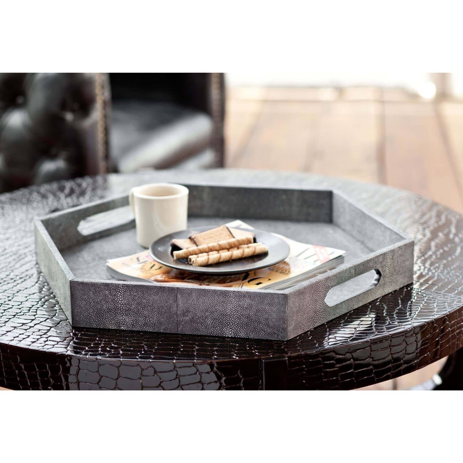 Shagreen Hex Tray - Thumbnail 4
